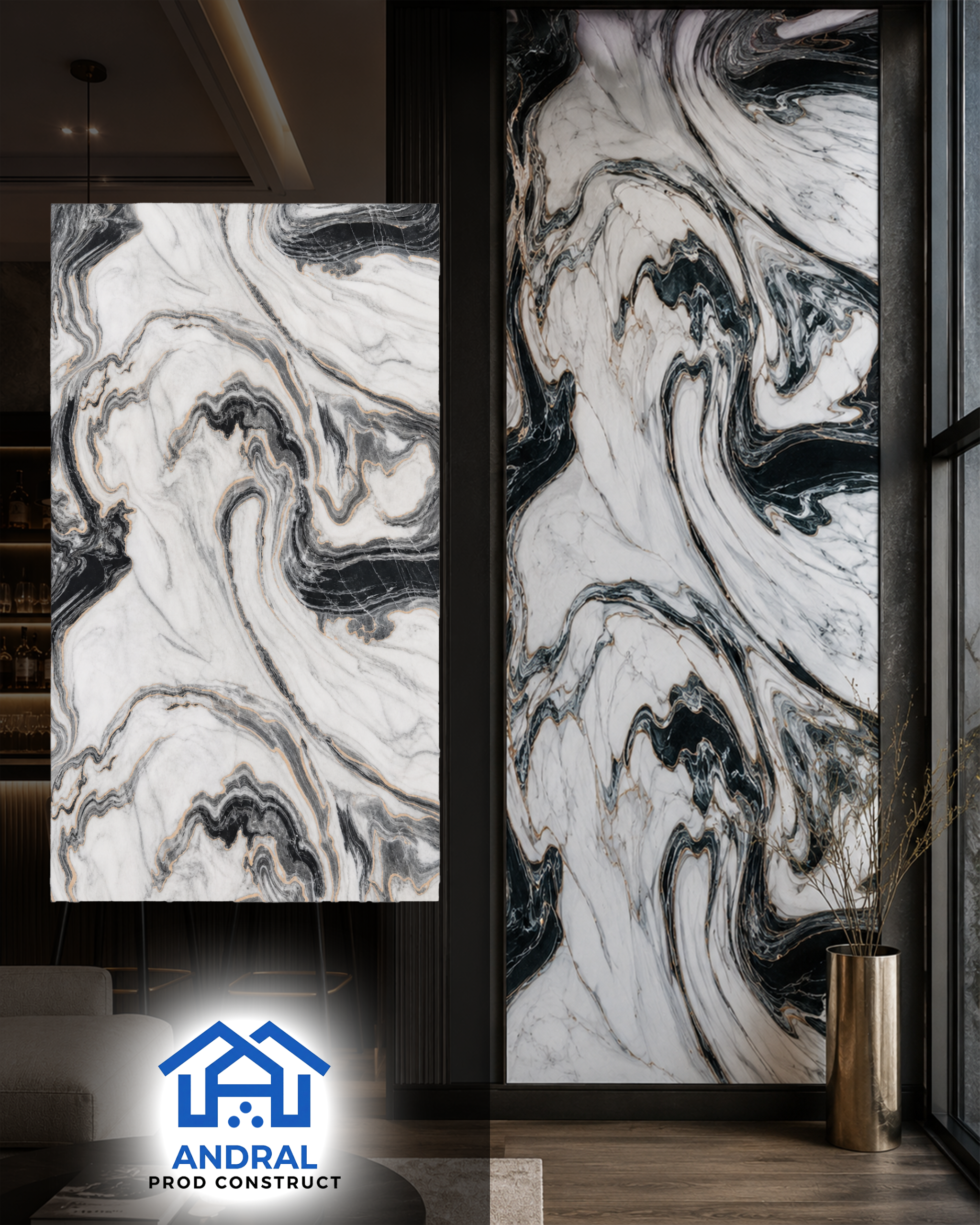 Panou decorativ imitatie marmura PVC APC-LJ-24812T